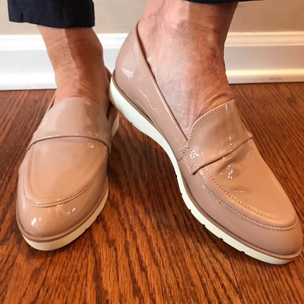 Cream-colored Patent Leather Loafers- size 6